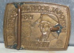 NATIONAL SCOUT JAMBOREE 1981 VIRGINIA BASTIAN BROS Co. BELT BUCKLE MENS vqs