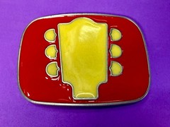 Guitar Tuning Keys And Head Stack – Cream & Red Colored Musicians Belt Buckle