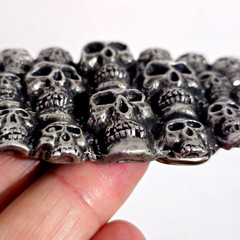 Multi Skull Belt Buckle UK Pewter Large Buckle Biker Punk 20 Skulls Buckle Only