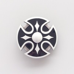Antique Silver Enamel Round Celtic Cross Vintage Belt Buckle Boucle de Ceinture