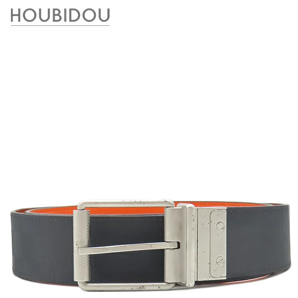 LOUIS VUITTON Belt Suntulle Boston 95 Leather Damier Infini Navy Orange