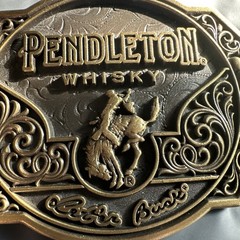 Pendleton Whiskey Belt Buckle 2024 Let&rsquo;er Buck Promo Montana Silversmiths GMP488