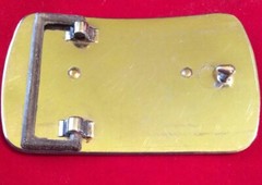 Double Horseshoe Large Blue Stone Silver And Gold Tone Belt Buckle