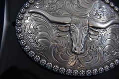 Nocona Western Oval LONGHORN Belt Buckle 37981