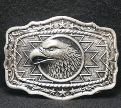 XF11159 VINTAGE 2004 **BALD EAGLE** BIRD ANIMAL ARTWORK MENS PEWTER BELT BUCKLE