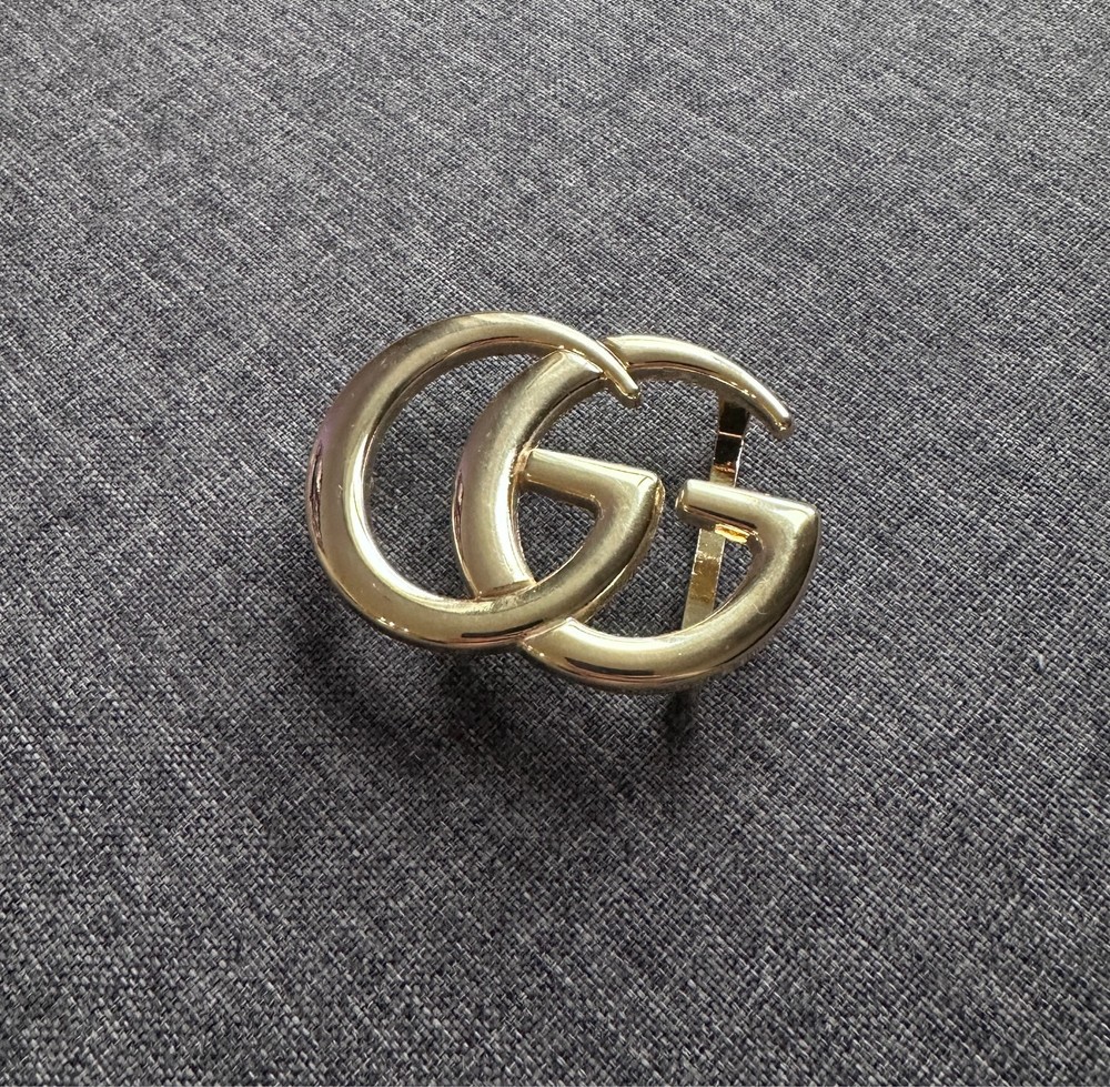 Vintage Gold G Logo Monogram Reversible Golden Belt Buckle 4cm 1.5&Prime; Designer