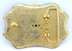 Gold Color Oval 40×30 40mm x 30mm Lapis Cab Cabochon Gem Horseshoe Belt Buckle
