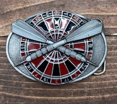 VINTAGE DARTS BELT BUCKLE DARTS & DART BOARD 1984 BERGAMONT BRASS WORKS – New