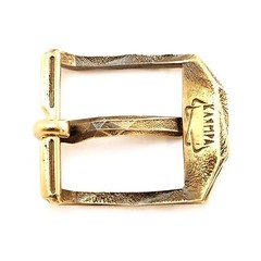 Brass belt buckle Ice, pin type, Ukrainian low poly frame type belt buckle