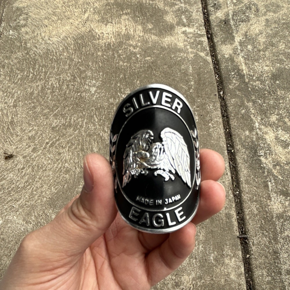Silver Eagle Black Silver Metal Men&rsquo;s Eagle Belt Buckle Made in Japan
