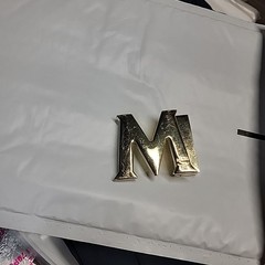 MCM gold logo reversible Belt Buckle Clean Not Too Bad Condition.