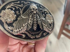 Metal Dead Head Moth Belt Buckle Goth Punk Western Biker Style Jewelry