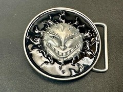Falling Evil Sun Face – Solar Flare Black Color Belt Buckle By Buckle Rage