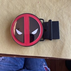 Marvel Heroes Deadpool Graphic Belt Buckle Black Red Clamp Closure Anchor