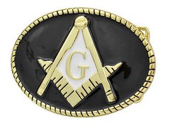 Freemason Belt Buckle / Masonic Buckle – Black and Colorful Lasso Rounded Design