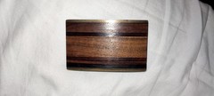 Vintage Kenneth Reid Albuquerque NM Exotic Wood Inlaid In Brass Belt Buckle