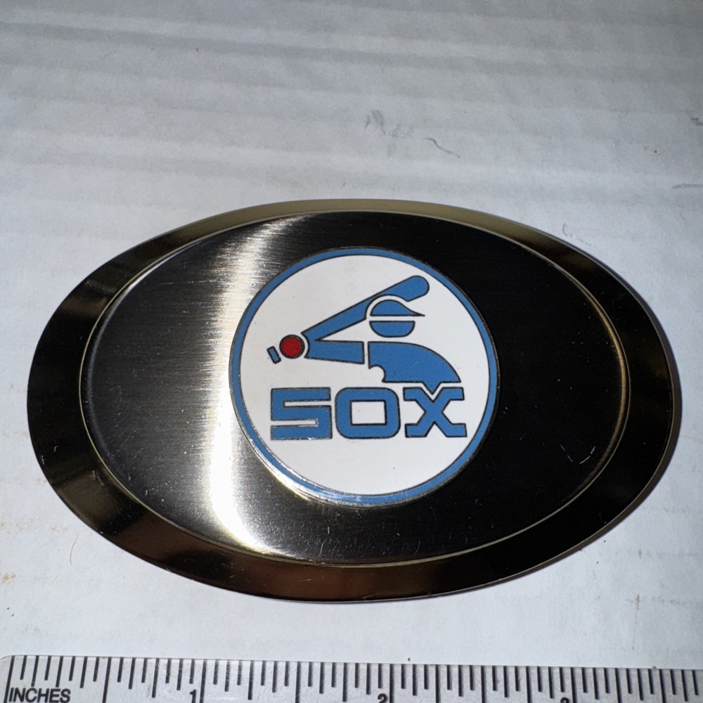 White Sox Baseball Mlb Brass Belt Buckle Rare Fast Free Shipping