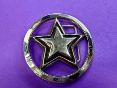 Famous Stars & Straps Five Point Star Logo See-Trough Silver Color Belt Buckle