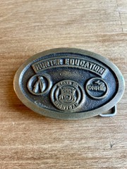 Vintage State Of Michigan DNR Hunter Education Brass Belt Buckle A Tac Original