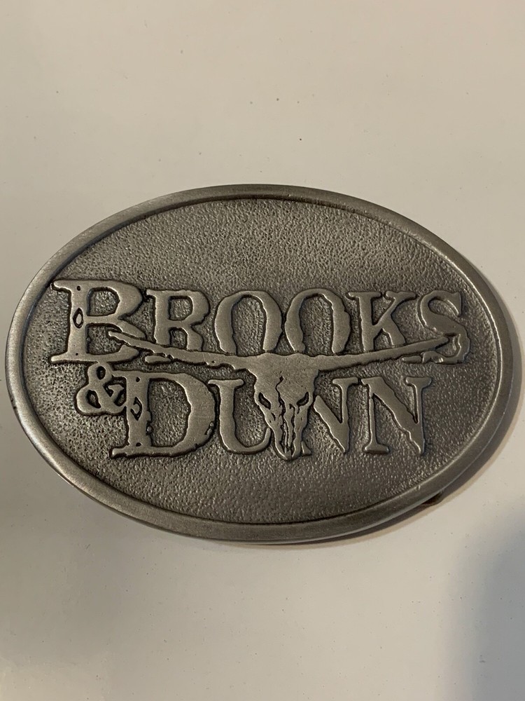 Brooks and Dunn Belt Buckle Solid Metal Country Music Pewter