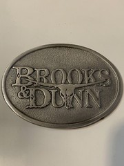 Brooks and Dunn Belt Buckle Solid Metal Country Music Pewter