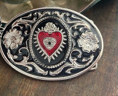 Sacred Heart Belt Buckle Valentines Day Mexican Art Western Style Solid Metal