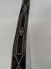 Express Womens Belt M Italian Leather Jeweled Single Tongue Buckle