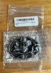 NEW Pewter Siskiyou Belt Buckle Cowboy Skull Blue Enamel – The Old West Western