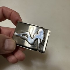Trucker Mud Girl Flap Belt Buckle Sexy Lady Pinup Belt Buckle Silver Chrome