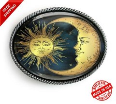 Esoteric Belt Buckle – Celestial Sun & Moon Astrology Handmade Buckle – 36
