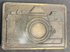 Vintage Miranda Camera Belt Buckle Genuine Original Brass