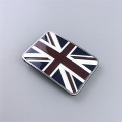 Vintage Style Enamel UK Union Jack Flag Rectangle Belt Buckle