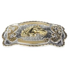 Cinturon Ecuestre Dorado Hebilla Toro Gallo Escorpion Vaquero Cowboy Western