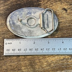 Vintage Western Blue, White Silver Etched Pattern With Rope Boarder B19