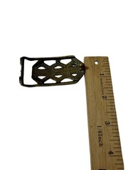 Vintage Jerusalem Brass Tone Belt Buckle Cutout Souvenir Holy Land Hardware