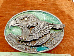 Vintage 1988 Siskiyou Pewter Eagle and Hawk Belt Buckle 3.25&Prime; x 2.75&Prime;–1202.25