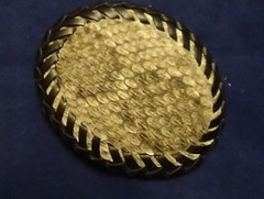 Real Western Rattlesnake Snakeskin Hand laced Belt Buckle made in USA