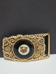 Vintage Loyal Order Of Moose Brass Belt Buckle P.A.P, HOWDY