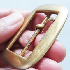 Vintage Gold-Tone Belt Buckle 40mm Pin Rectangle Shape School Uniform Hardware
