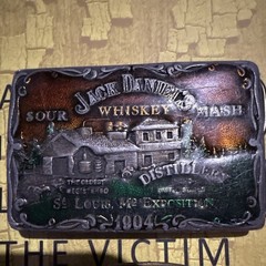 Lot of 5 Western Logo Belt Buckles 1.5in Metal/Leather Antique Finish
