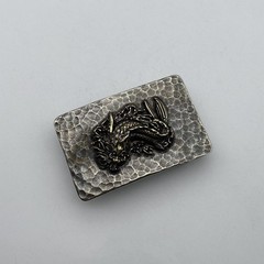 Vintage Old Silver Buckle,Mythology Dragon Fish- Auspicious Beast,Belt Hardwares
