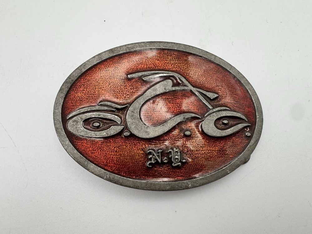 Orange County Choppers OCC Motorcycle Belt Buckle Red Enamel Biker