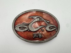 Orange County Choppers OCC Motorcycle Belt Buckle Red Enamel Biker