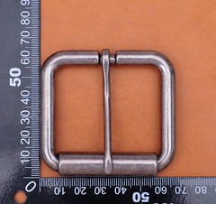 2&Prime; (51mm) Mens Roller Belt Buckle Heel Bar Leather Belt Buckles Antique Silver