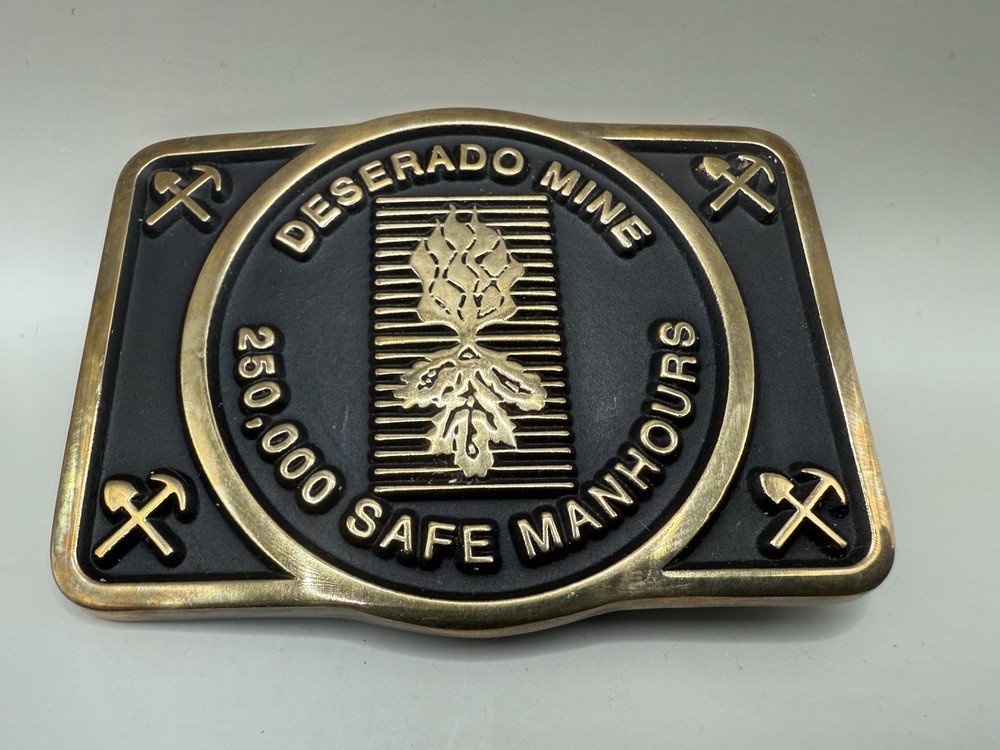 Anacortes Brass Works Deserado Mine Belt Buckle Square Brass Handmade Limited ED