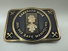 Anacortes Brass Works Deserado Mine Belt Buckle Square Brass Handmade Limited ED