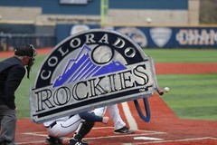 MLB Pewter Belt Buckle Colorado Rockies Baseball