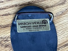 Vtg Chevron Solid Sand Cast Bronze Belt Buckle by Rainbow Metals Seattle