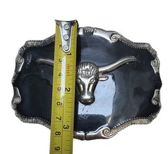Belt Buckle Bull Steer Cowboy Western Rodeo Belt Black