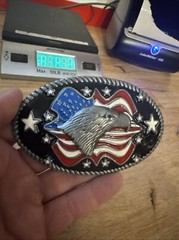 Bald Eagle Belt Buckle Cowboy Rodeo Collector Man Cave Americana Patriot HUGE
